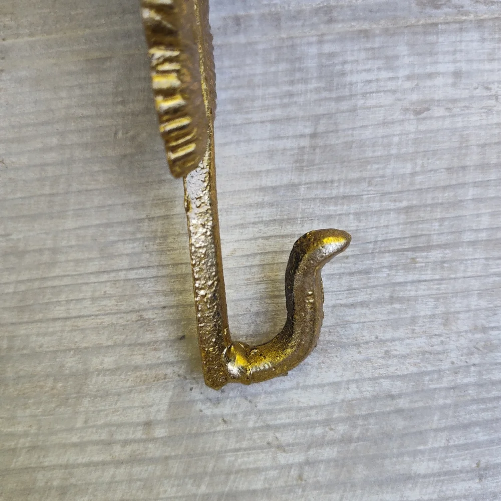 Gold Feather Hooks Wall Decor